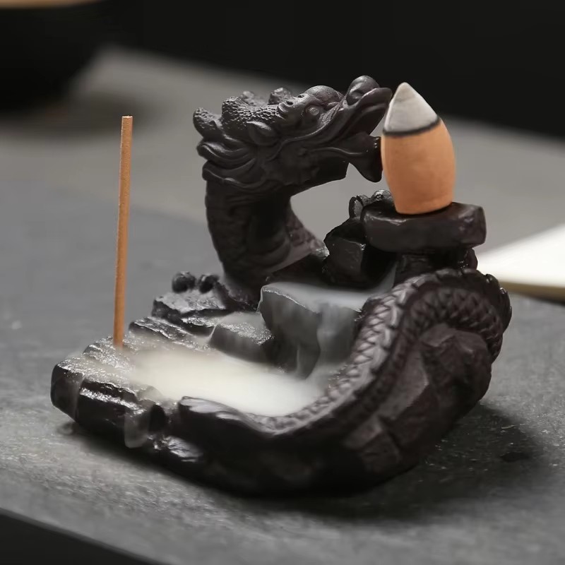 Smokeless Incense Stick - Hot Ceramic Dragon Incense Holder Smoke