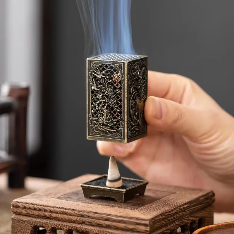 Incense Cone Holder - Square Vertical Incense Burner Small Xiangyun