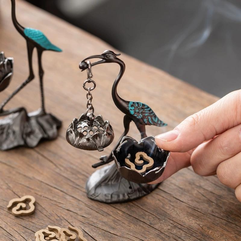 Incense Cone Holder - 【Peace】Chinese Style Incense Burner Zinc Alloy